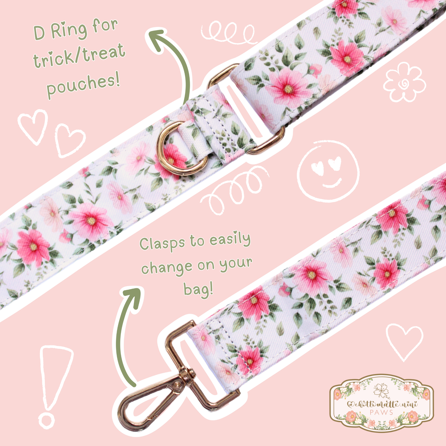 Spring Garden Dog Walking Bag Strap