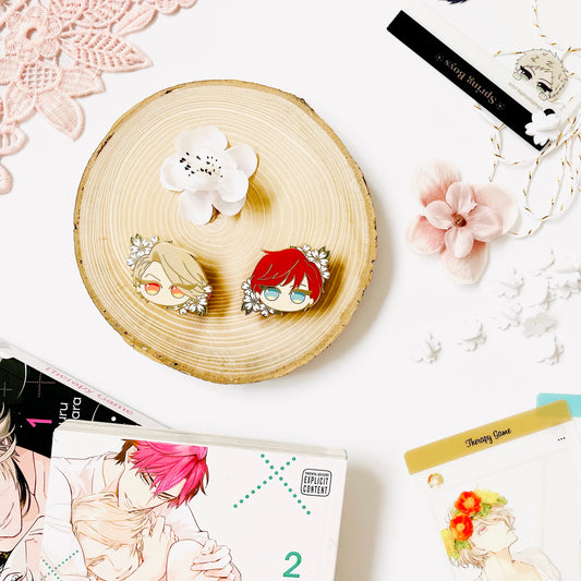 Minato x Shizuma - Spring Boys Couples Enamel Pins