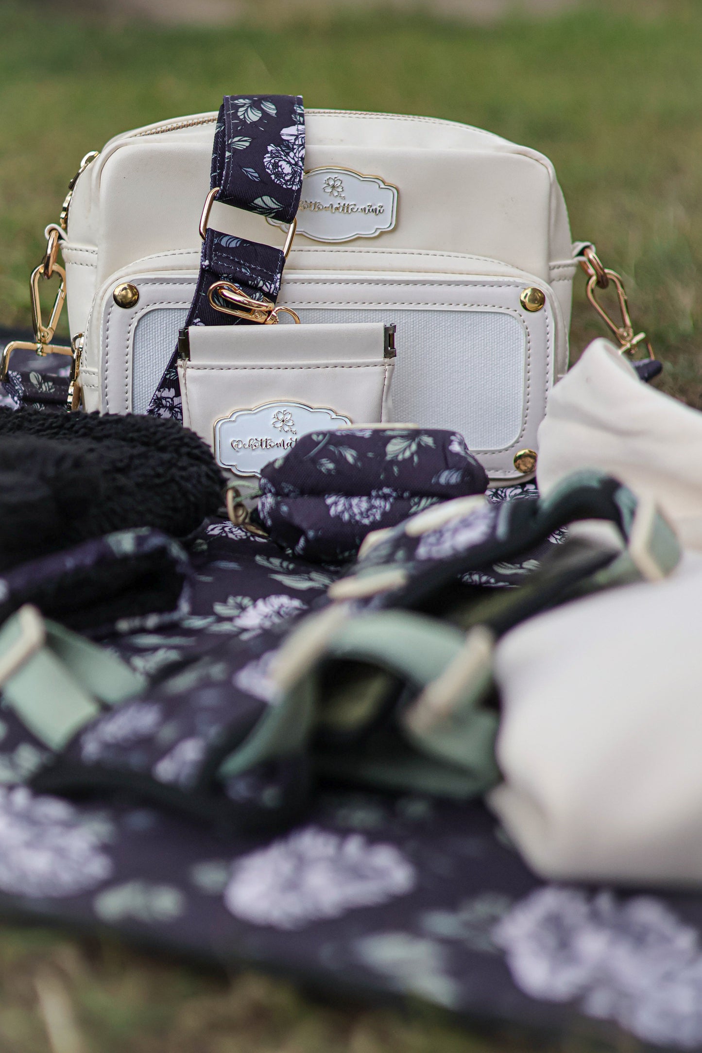 Midnight Bloom Dog Walking Bag Strap