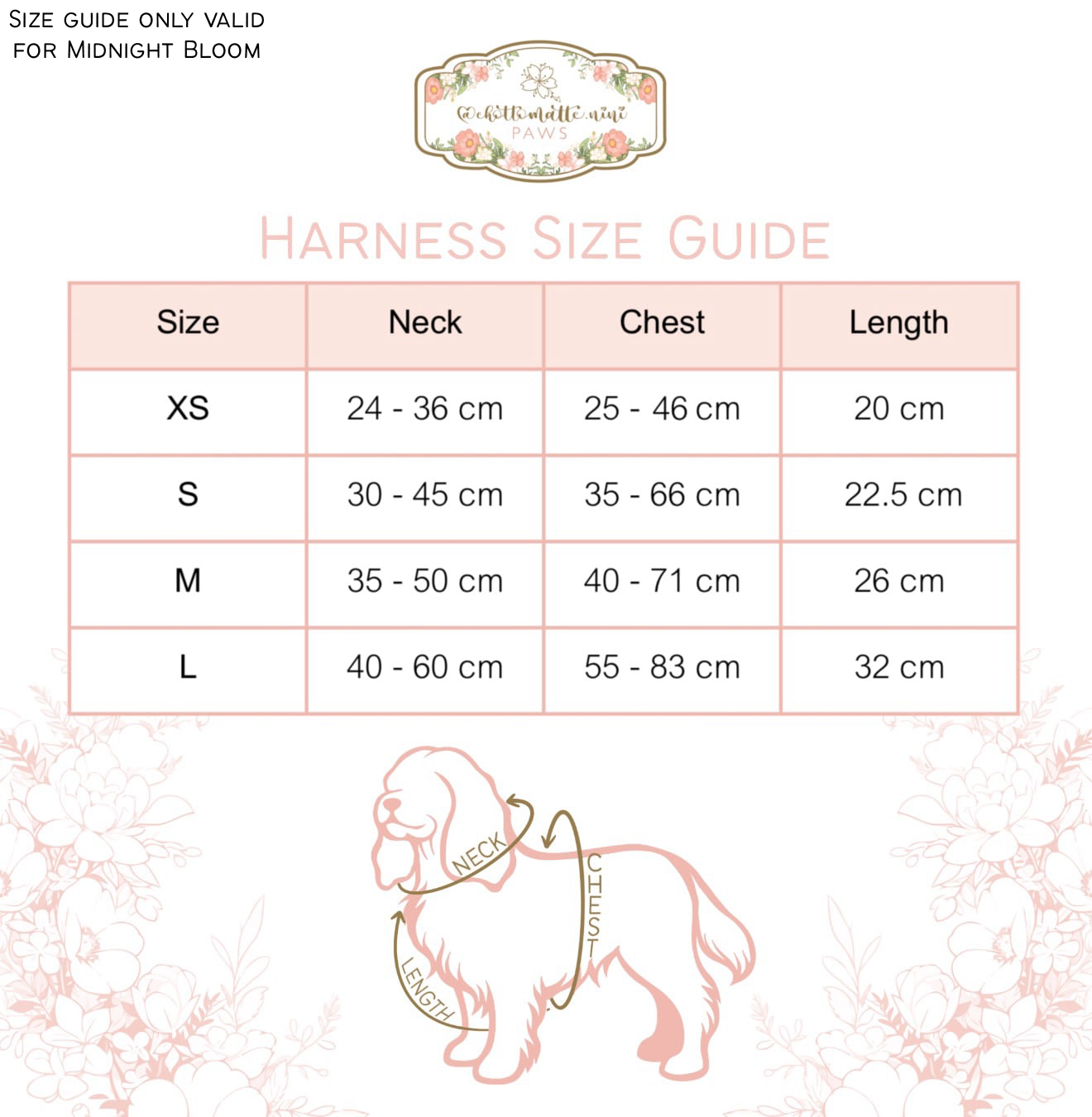 Midnight Bloom Bespoke Treks Harness